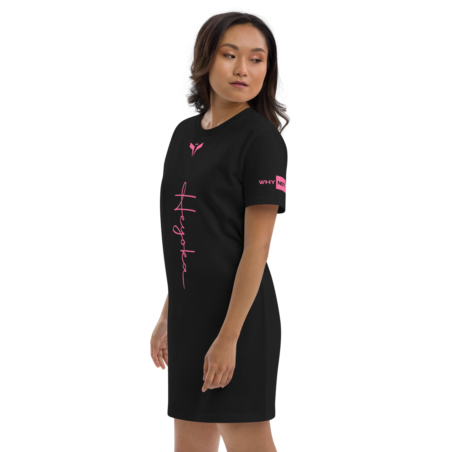 WHY_NOT NEON Organic cotton t-shirt dress BLACK